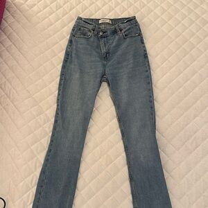 Abercrombie & Fitch 90’s Slim Straight Ultra High Rise Jeans, asymmetrical snap